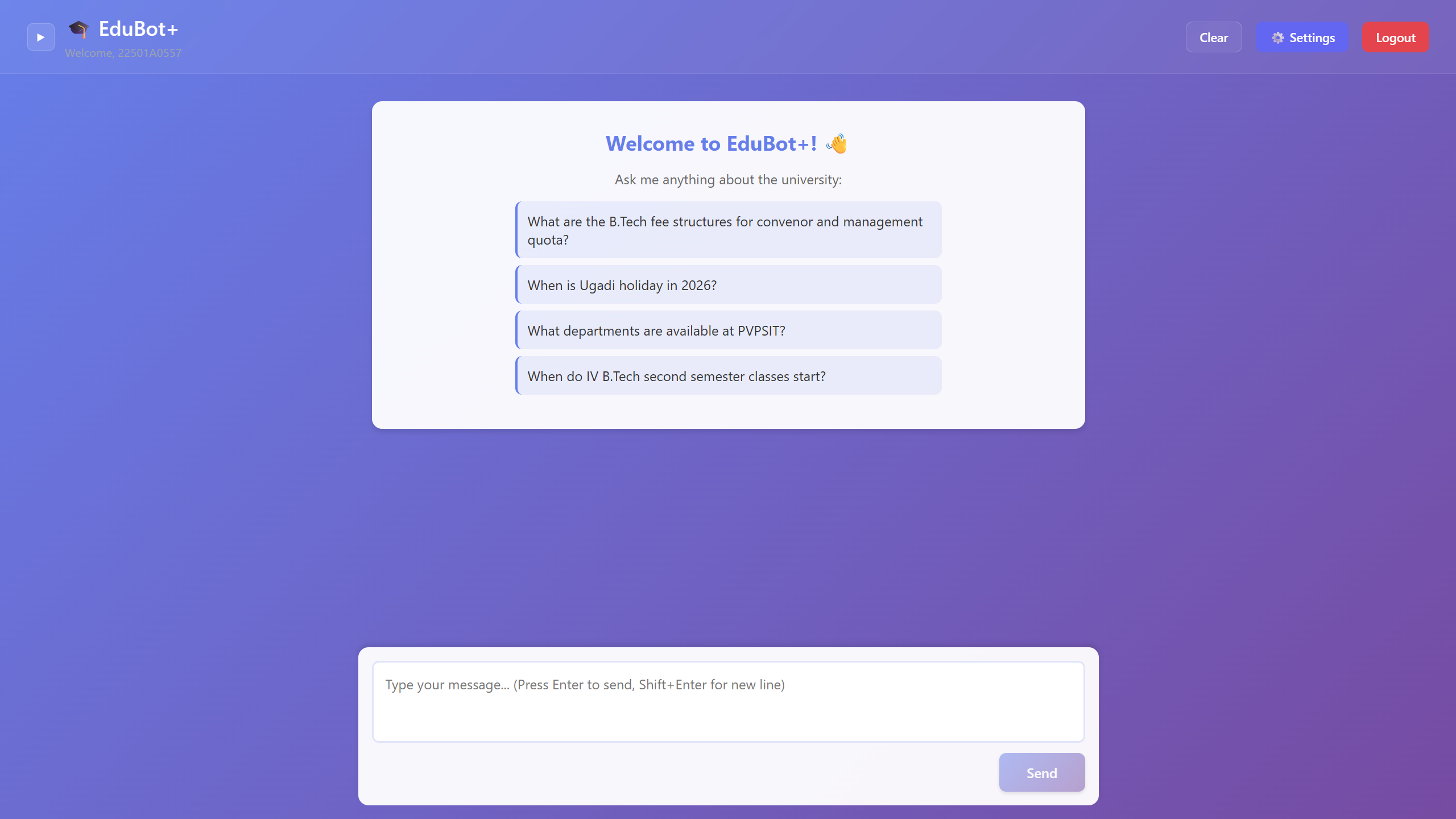 EduBot+ — AI University Assistant